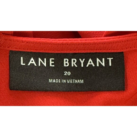 Lane Bryant Women’s Red Flutter Sleeve Midi Dress V-Neck Fit & Flare Holiday 20 - Picture 5 of 12